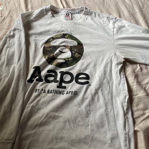 White large Bape long sleeve